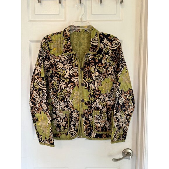 Provence d'amour Jackets & Blazers - Provence d'amour Floral Button Down Quilted Reversible Jacket Medium